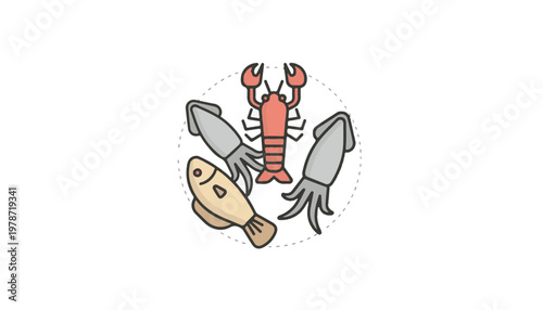illustration of seafood vector