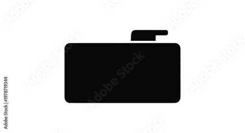 A stark black silhouette of a vintage television set with a simple antenna on top silhouette high quality