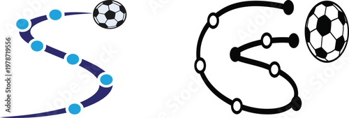 Soccer ball trajectory path motion graphics animation background