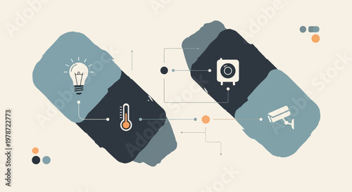 Innovative smartwatch design with technology icons