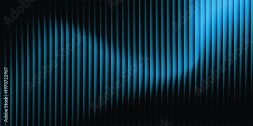 A futuristic abstract background with rhythmic vertical light waves and glowing turquoise lines. background  modern, and digital aesthetic