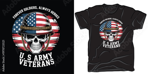 Forever soldiers always heroes us army veterans t-shirt design vector illustration for t-shirt.