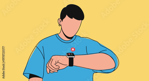 Man checking smartwatch on wrist