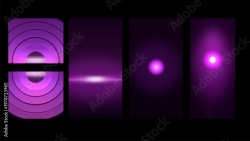 Abstract purple glowing light effects and energy waves