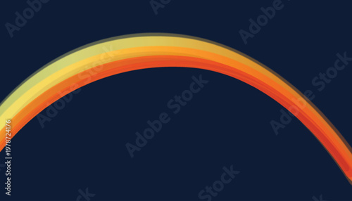 Abstract rainbow arch with vibrant yellow orange and red gradient colors