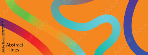 Abstract wavy line background , gradient color shapes pattern with bold wave lines.
