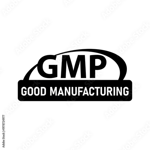 GMP Good Manufacturing Practice Logo – Quality Certification Badge Icon Vector