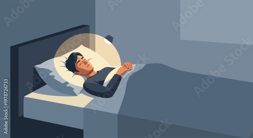Businessman sleeping peacefully in bed