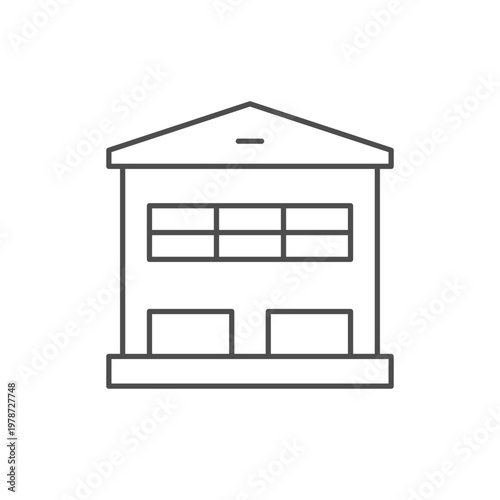 Warehouse building line outline icon