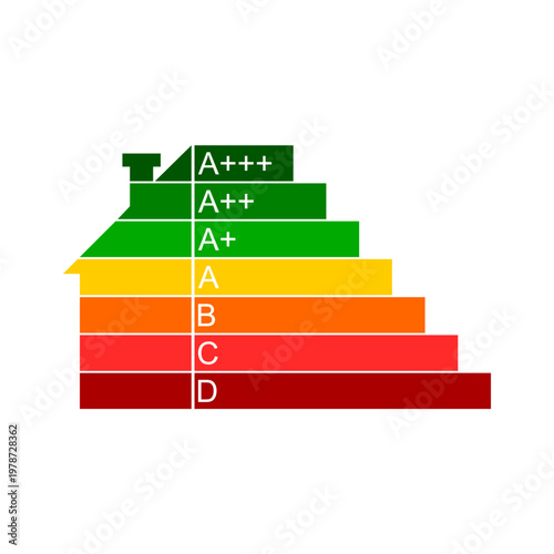 Energy efficiency. Energy efficiency rating icon isolated on white background