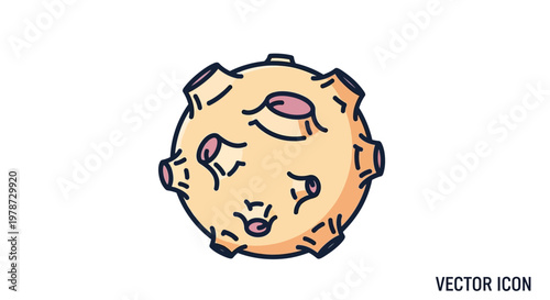 Cute Cartoon Hamster Face Closeup.