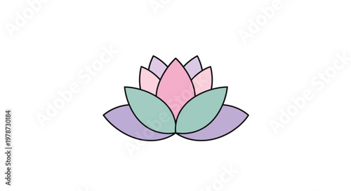Colorful Lotus Flower Petals Illustration.