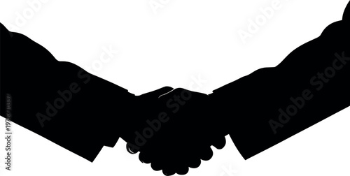 Silhouette of a handshake between two business people