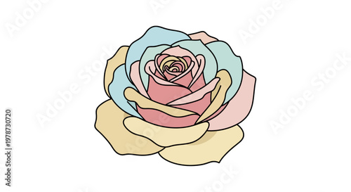 Colorful illustration of a rose flower.
