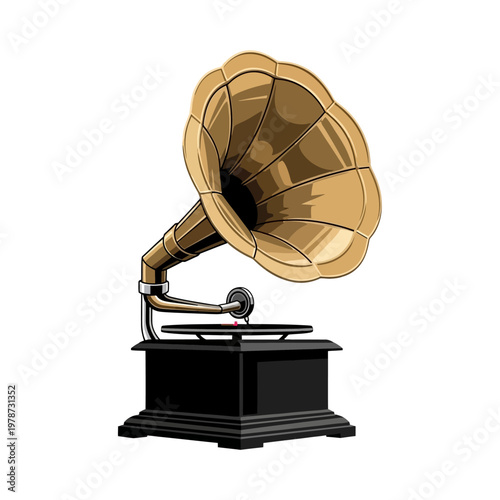 Vintage Gramophone Music Player Device.