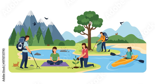 People enjoying outdoor activities in nature