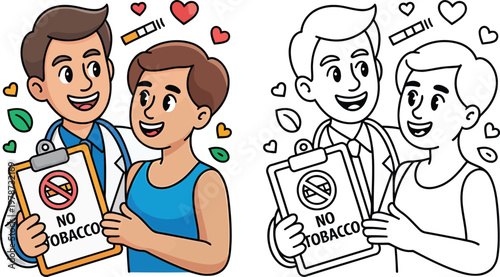 Doctor supporting patient to quit smoking for better health and tobacco free life