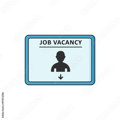 flat vector icon of job vacancy sign with person silhouette