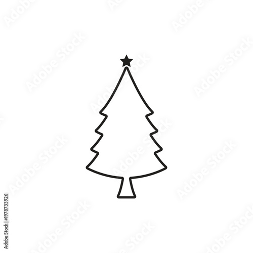 Set of Vector black christmas tree
