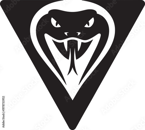 cobra head logo in black and white triangle