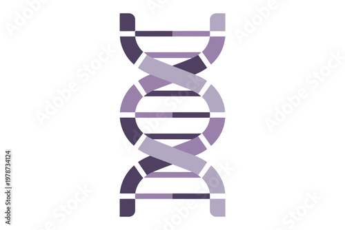 Abstract dna helix molecular structure icon isolated on transparent background genetic research concept design element for science laboratory