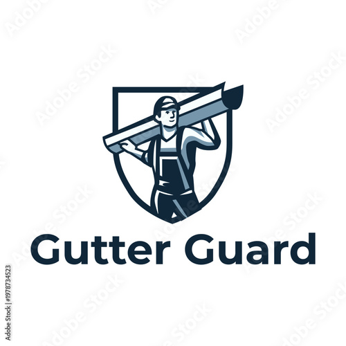 GUTTER HOUSE RESIDENTIAL BUILDING CONSTRUCTION ROOF DRAINASE LOGO DESIGN VECTOR MODERN 