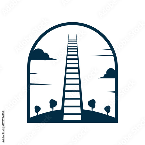 STAIRWAY TO HEAVEN ILLUSTRATION LOGO DESIGN
