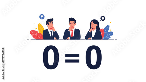 Three professional colleagues reflecting on a zero result or lack of progress during a serious business meeting.