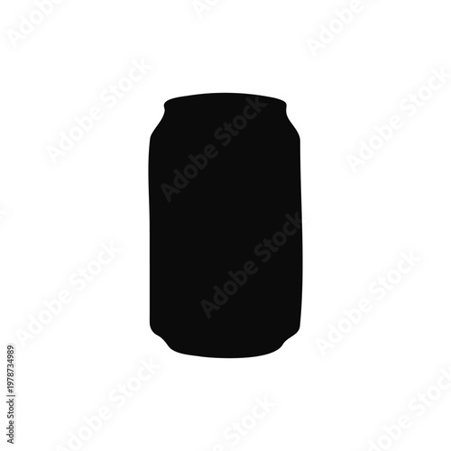 Soda can silhouette vector flat illustration design.