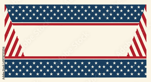 American Flag Stripes and Stars Banner Background for Patriotic Themes and Celebrations