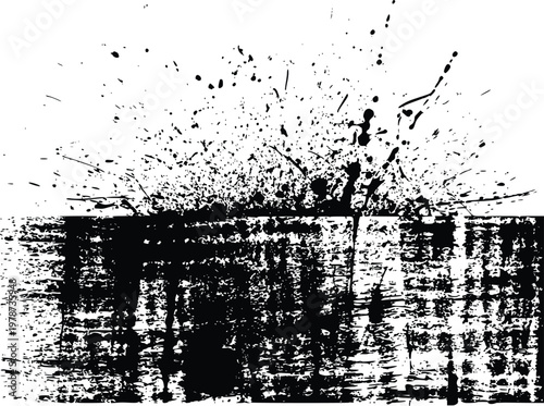 Black Ink Splatter Effect Vector Illustration