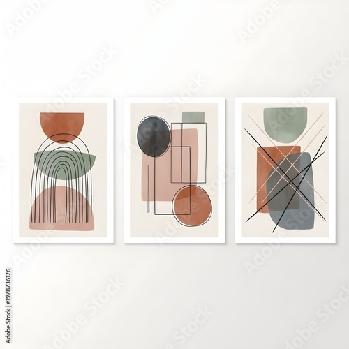 Abstract Geometric Wall Art Prints Set