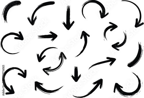 Hand drawn brush arrows vector illustration