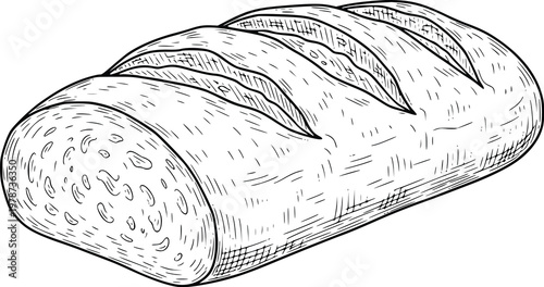 Sliced Loaf of Bread Vector Illustration
