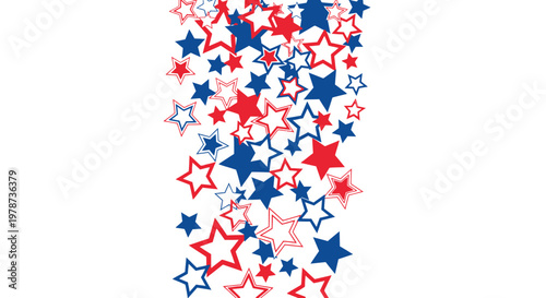 Red Blue Stars Pattern Background For American Independence Day Celebration