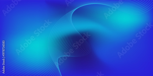 Modern Wavy blended lines with purple blue cyan gradient futuristic art