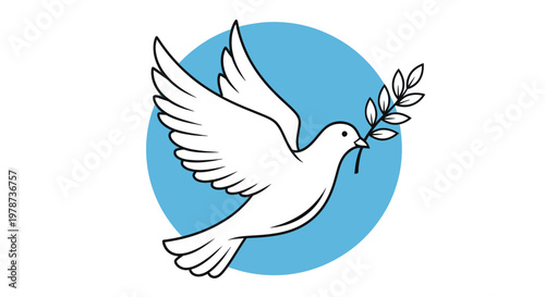 Juneteenth Freedom Dove Icon, Peace and Liberation Symbol Illustration