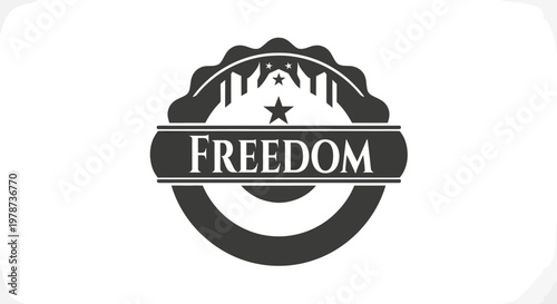 Juneteenth Freedom Star Badge Icon, Emancipation and Celebration Symbol
