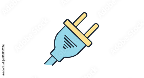 Electric plug with yellow prongs.