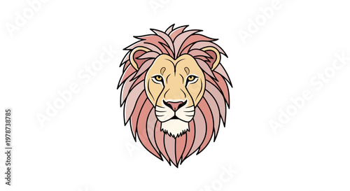 Colorful illustration of a lion head.