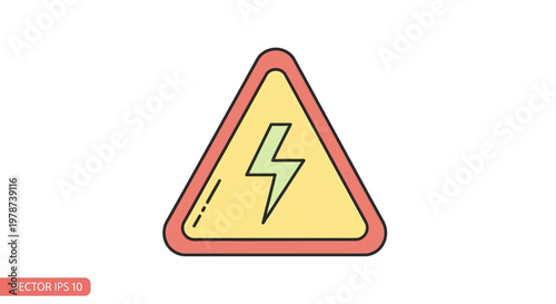 Electric Warning Sign Symbol Icon.