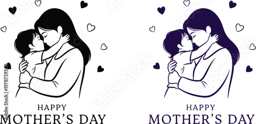 Touching mother's day illustration a heartfelt embrace celebrating moms and maternal love