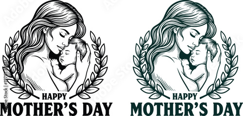 Touching mother's day illustration a heartfelt tribute to moms and motherhood