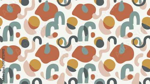 Colorful abstract shapes pattern design.