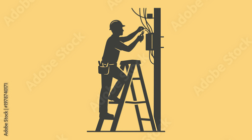 Man working on electrical panel.
