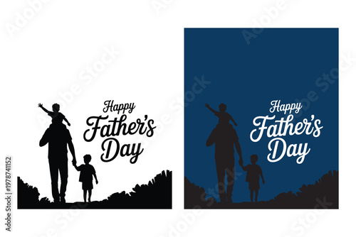 Happy father's day silhouette a heartwarming family celebration