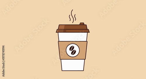 A steaming hot coffee cup.