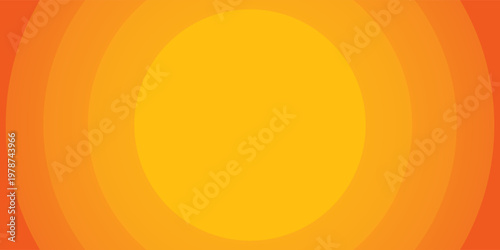 Bright vector background with concentric circles in yellow to orange gradient, radiating from the center like a sunburst for a warm, energetic, and eye-catching effect. vector Eps 10