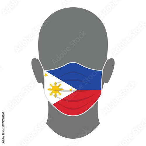 Face Mask with Philippines Flag Icon Medical Mask for Health Protection and Pandemic Concept