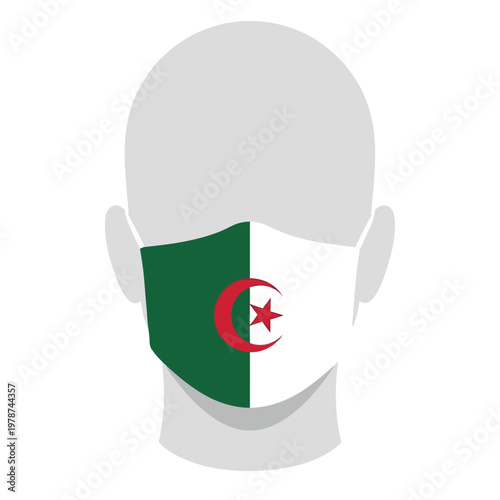 Face Mask with Algeria Flag Icon Medical Mask for Health Protection and Pandemic Concept